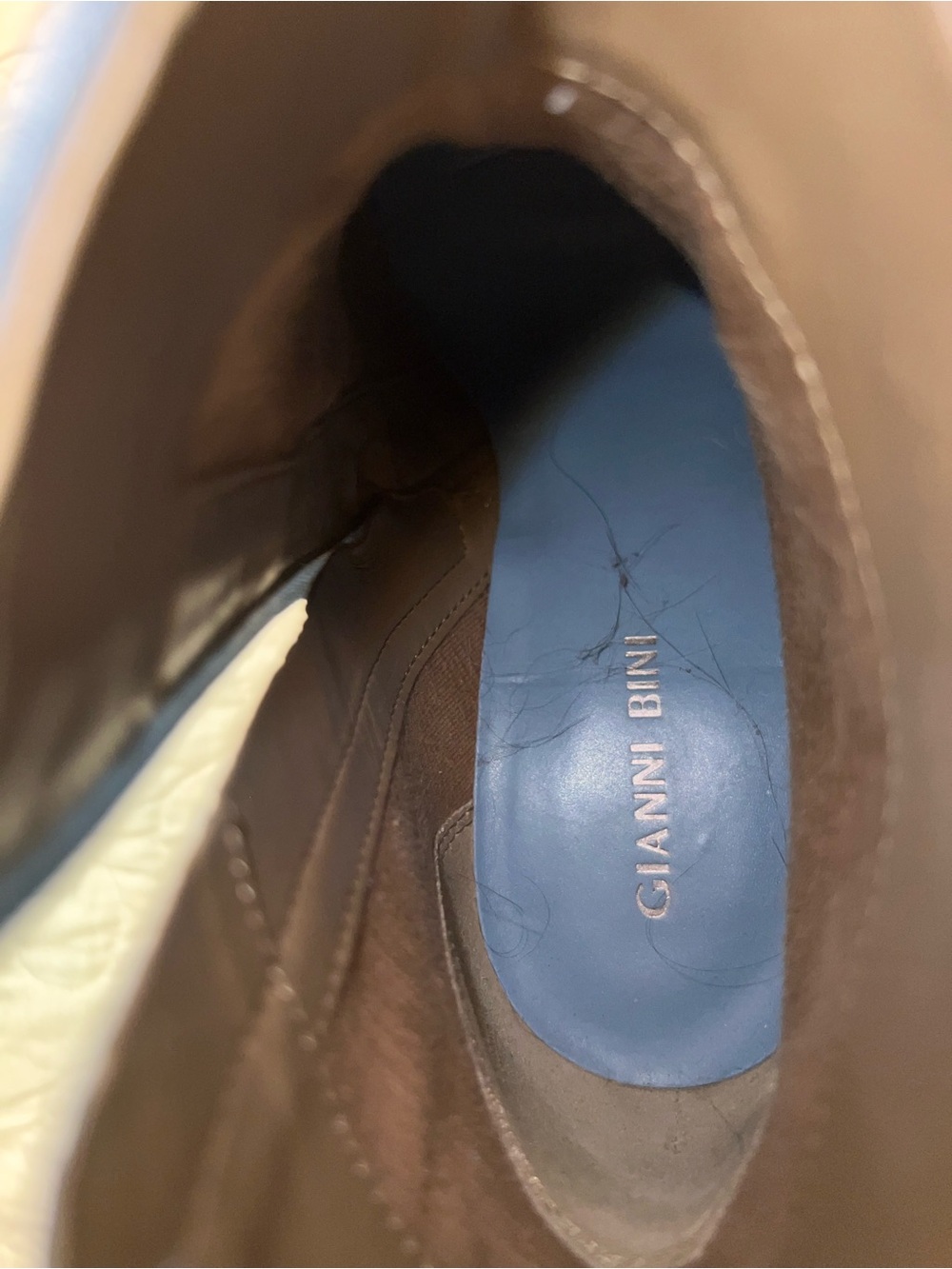 Gianni Bini Sky Blue Croc-Embossed Pointed Ankle Boots - Picture 7 of 7